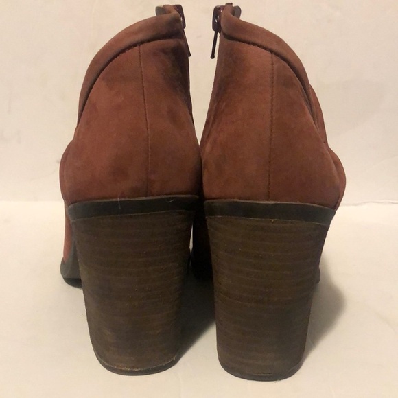 Lucky Brand Brown Salza Suede Leather Ankle Booties - Picture 4 of 9
